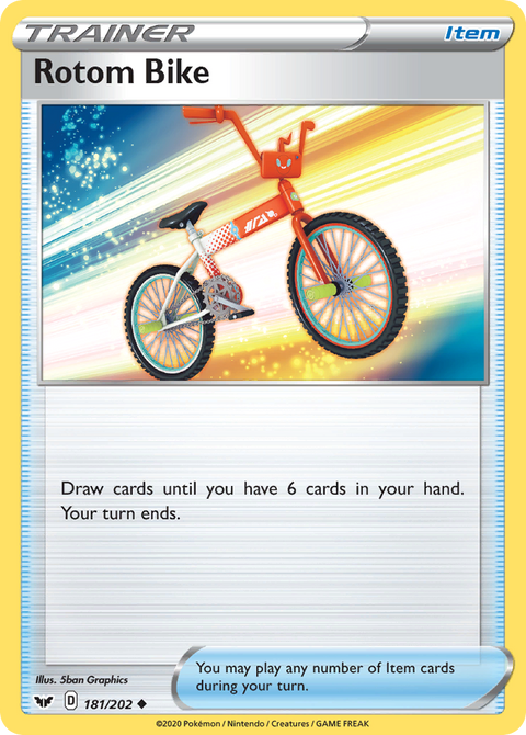 Rotom Bike 181 Sword & Shield Pokémon card