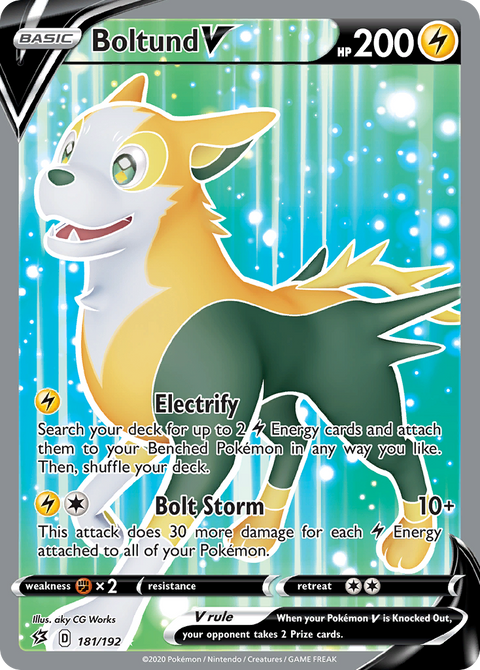 Boltund V 181 Rebel Clash Pokémon card