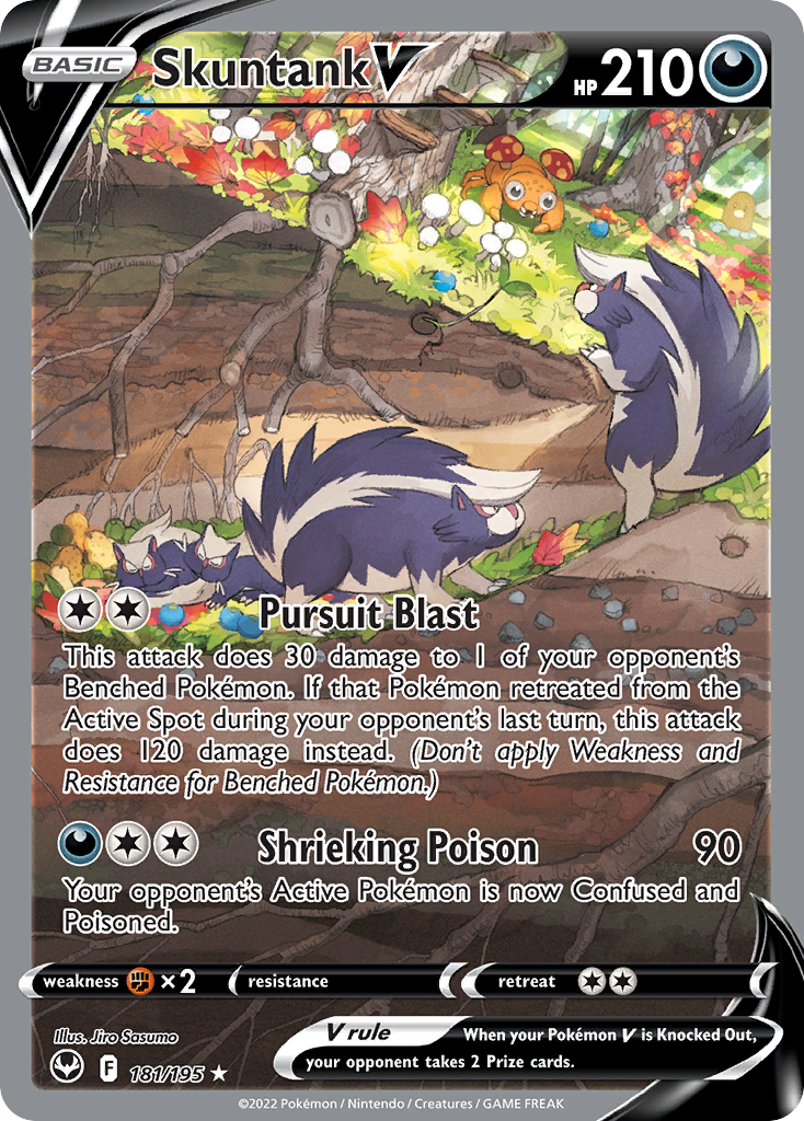 Skuntank V 181 Silver Tempest Pokémon card