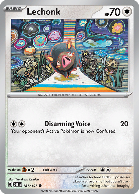 Lechonk 181 Obsidian Flames Pokémon card