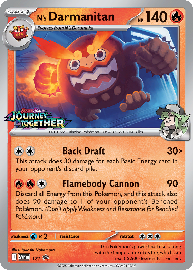 N's Darmanitan 181 Scarlet & Violet Black Star Promos Pokémon card