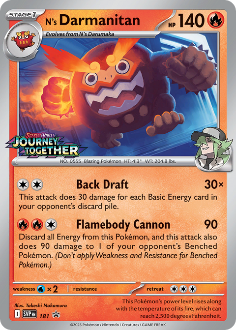 N's Darmanitan 181 Scarlet & Violet Black Star Promos Pokémon card