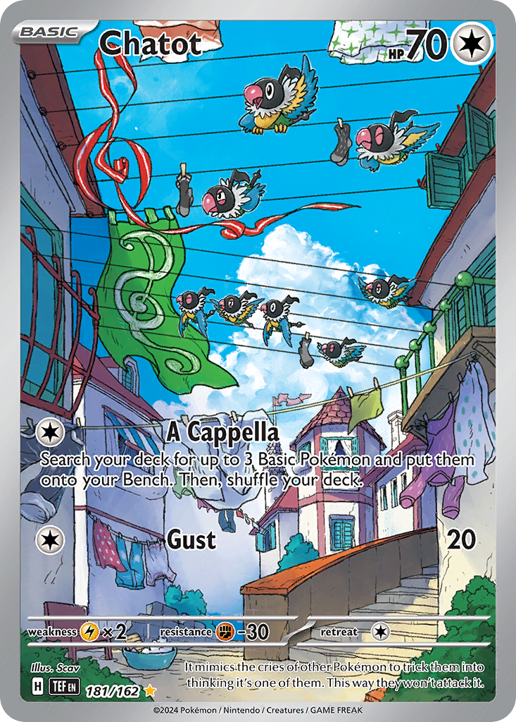 Chatot 181 Temporal Forces Pokémon card