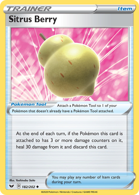 Sitrus Berry 182 Sword & Shield Pokémon card