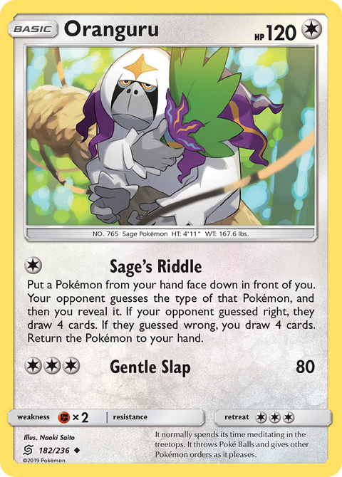 Oranguru 182 Unified Minds Pokémon card