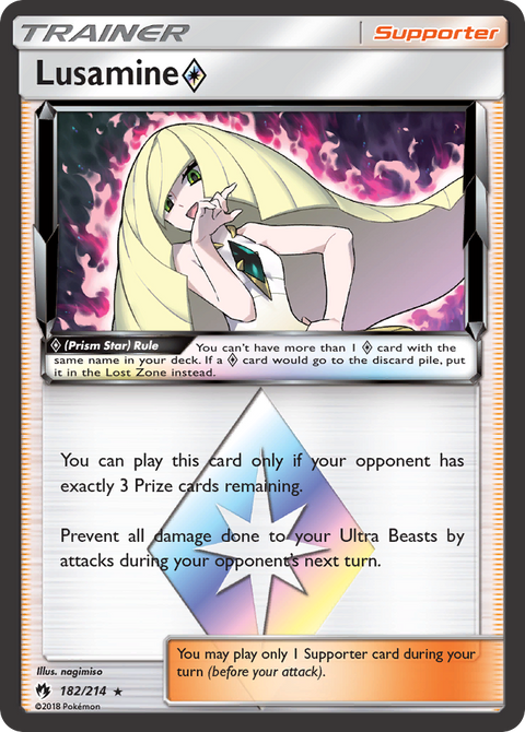 Lusamine ◇ 182 Lost Thunder Pokémon card