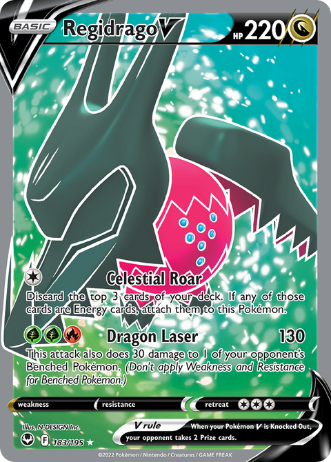 Regidrago V 183 Silver Tempest Pokémon card