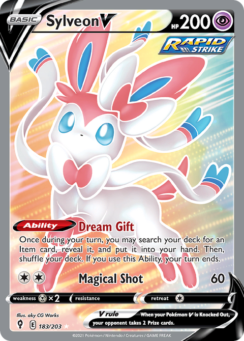 Sylveon V 183 Evolving Skies Pokémon card