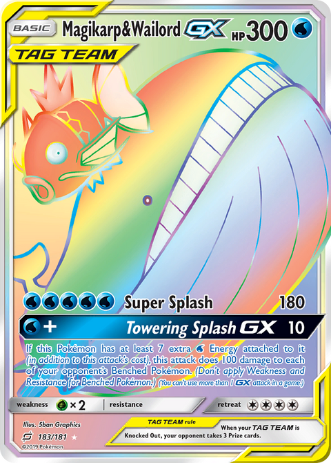 Magikarp & Wailord-GX 183 Team Up Pokémon card