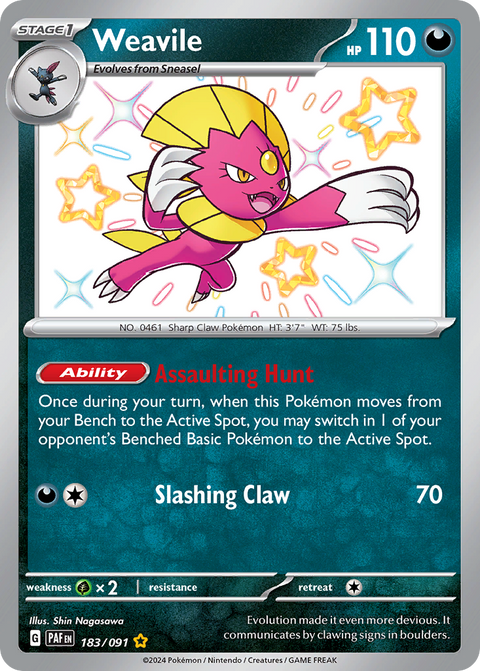 Weavile 183 Paldean Fates Pokémon card