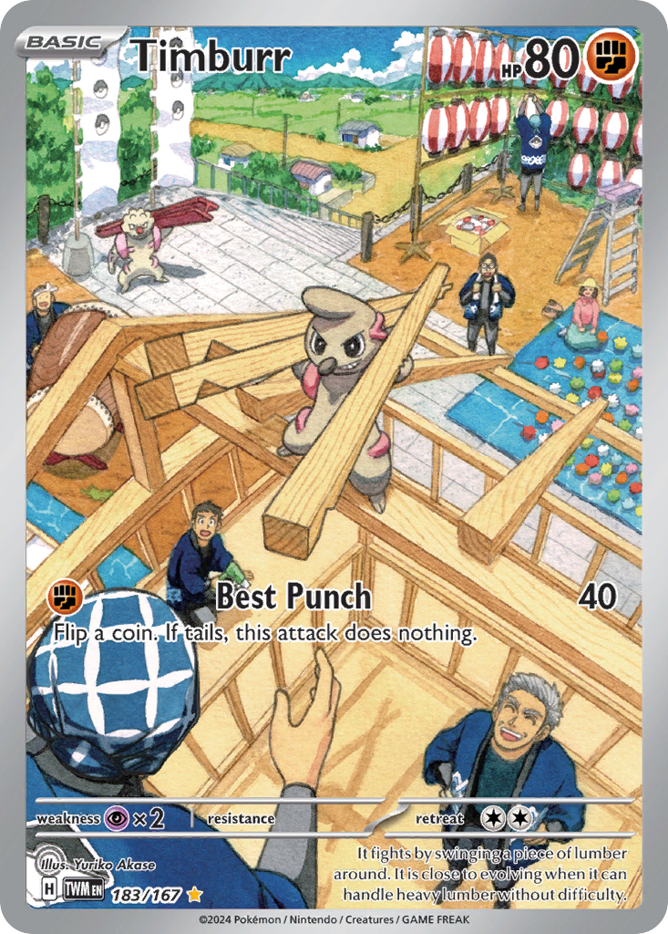 Timburr 183 Twilight Masquerade Pokémon card