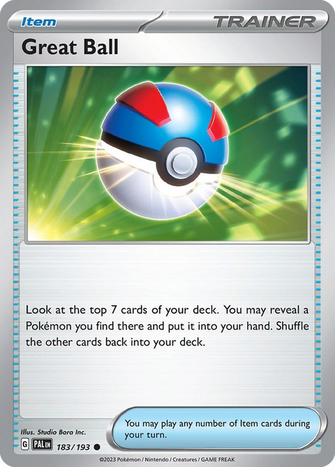 Great Ball 183 Paldea Evolved Pokémon card