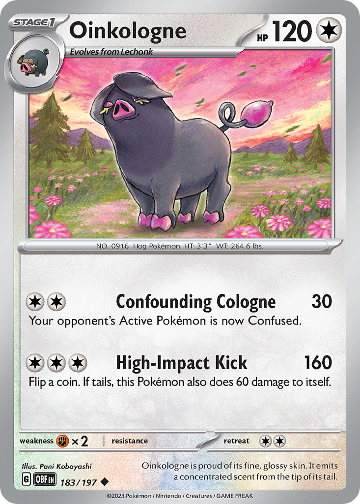 Oinkologne 183 Obsidian Flames Pokémon card