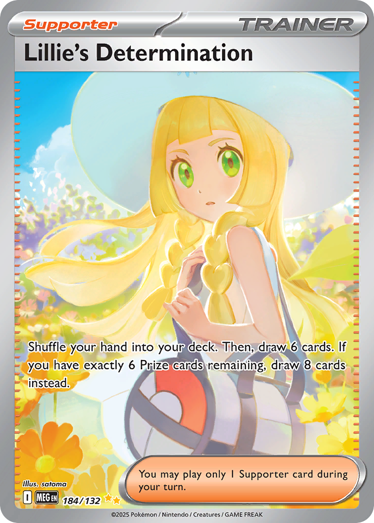 Lillie's Determination 184 Mega Evolution Pokémon card