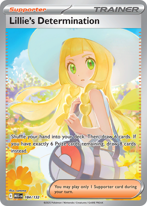 Lillie's Determination 184 Mega Evolution Pokémon card