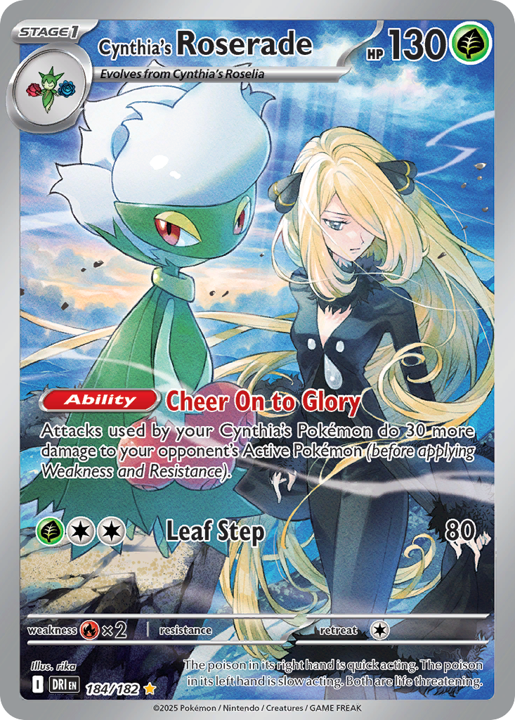 Cynthia's Roserade 184 Destined Rivals Pokémon card