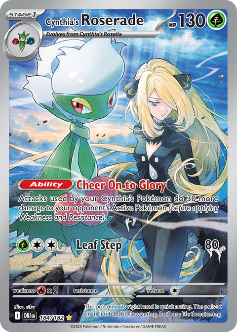 Cynthia's Roserade 184 Destined Rivals Pokémon card