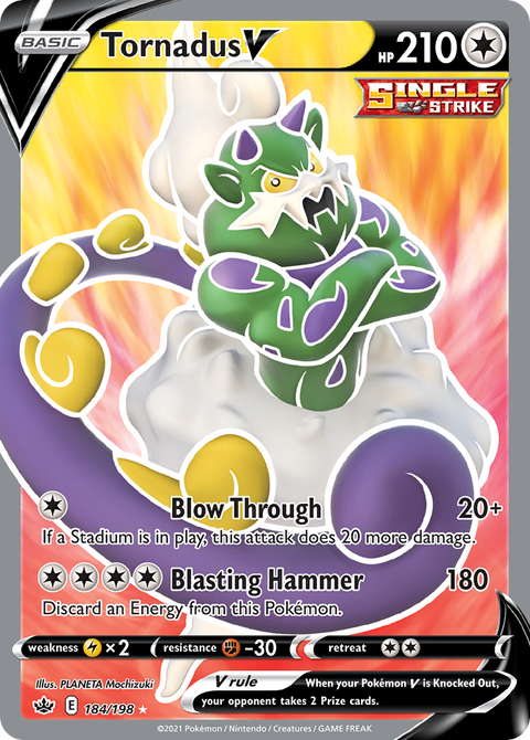 Tornadus V 184 Chilling Reign Pokémon card