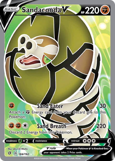 Sandaconda V 184 Rebel Clash Pokémon card