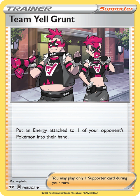 Team Yell Grunt 184 Sword & Shield Pokémon card