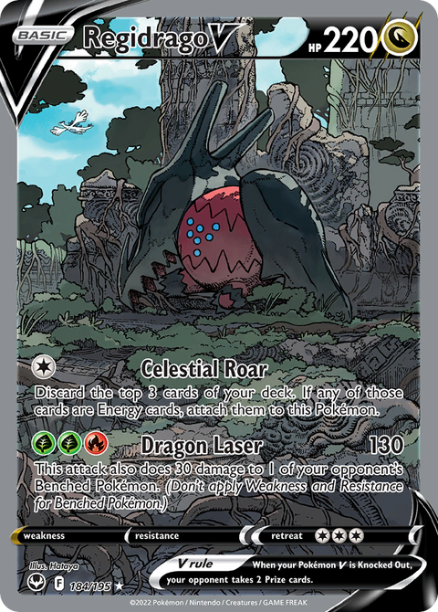 Regidrago V 184 Silver Tempest Pokémon card