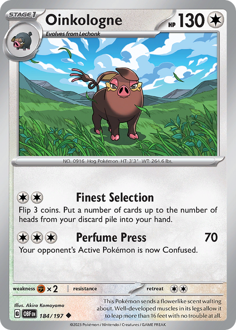 Oinkologne 184 Obsidian Flames Pokémon card