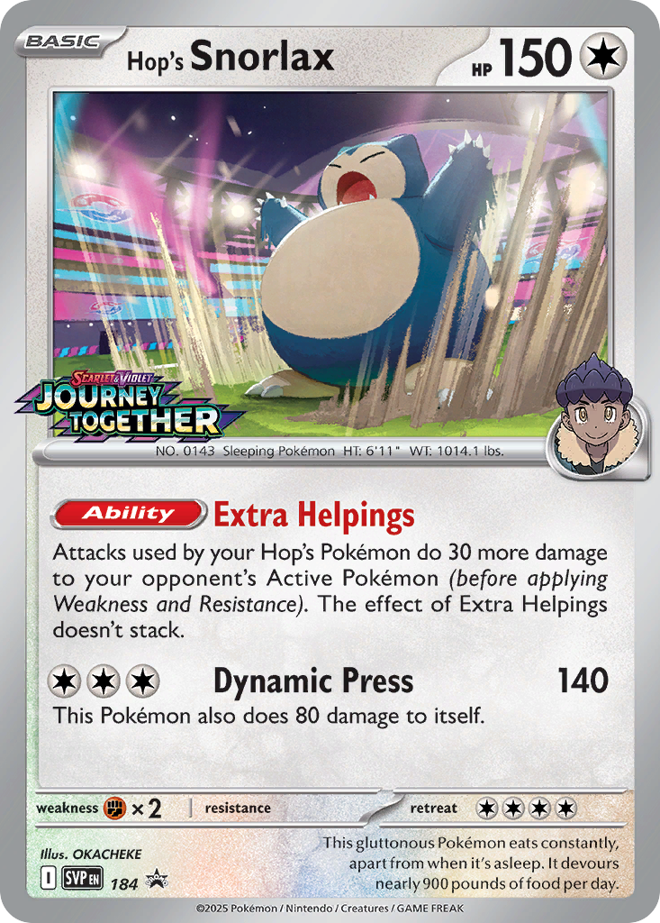 Hop's Snorlax 184 Scarlet & Violet Black Star Promos Pokémon card
