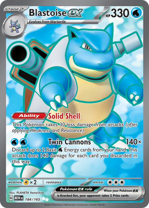 Blastoise ex 184 151 Pokémon card
