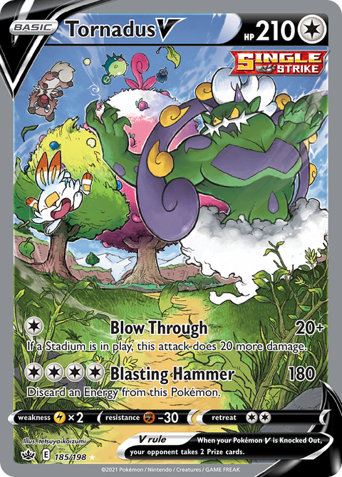 Tornadus V 185 Chilling Reign Pokémon card