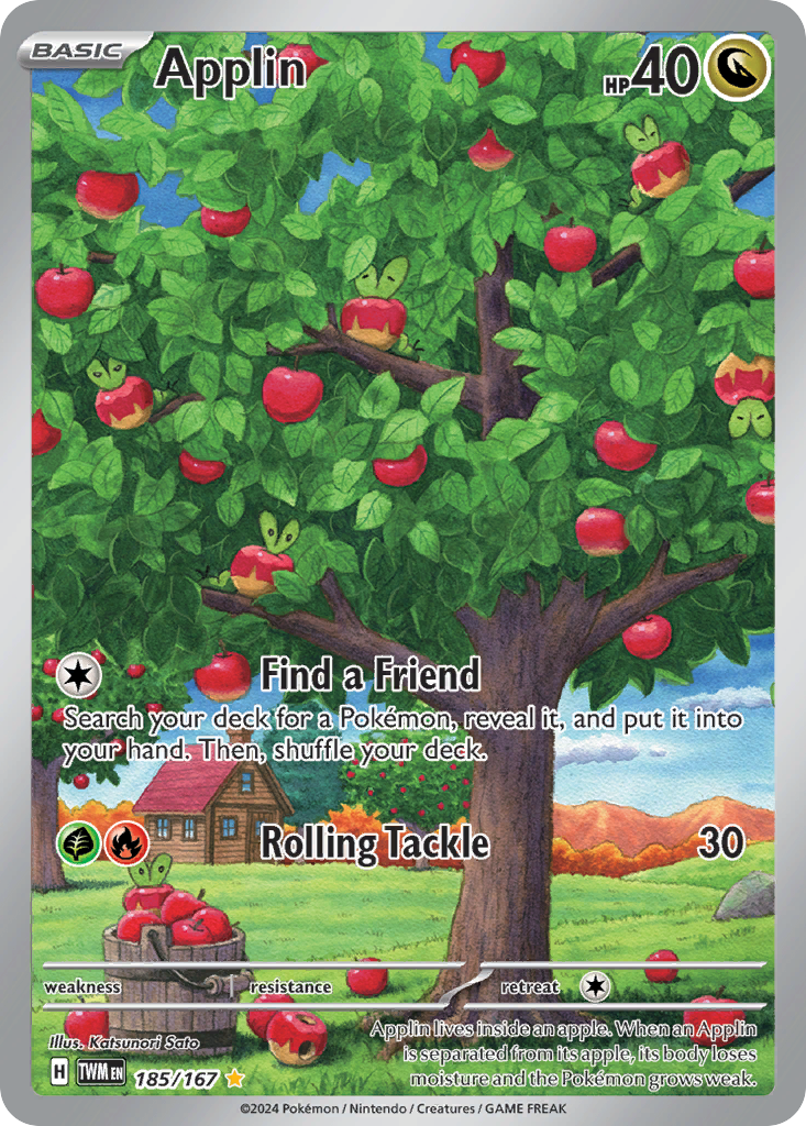 Applin 185 Twilight Masquerade Pokémon card