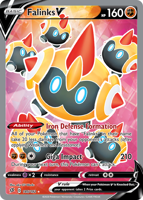 Falinks V 185 Rebel Clash Pokémon card
