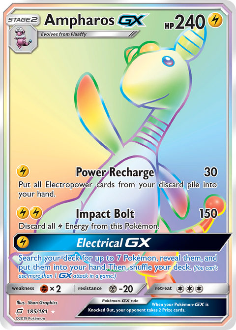 Ampharos-GX 185 Team Up Pokémon card