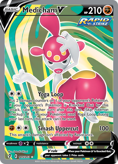 Medicham V 185 Evolving Skies Pokémon card