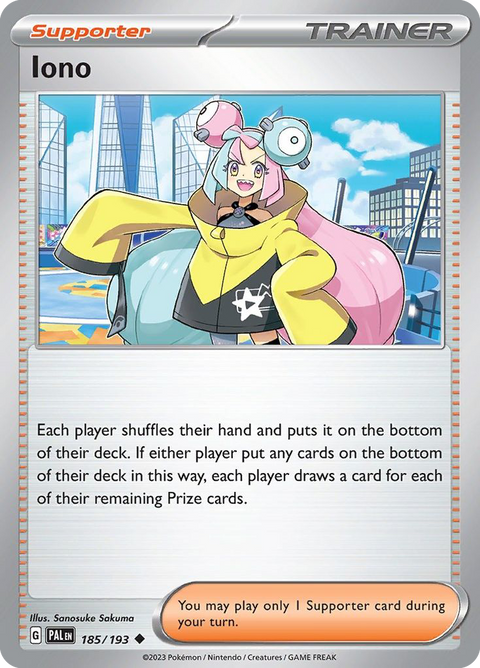 Iono 185 Paldea Evolved Pokémon card