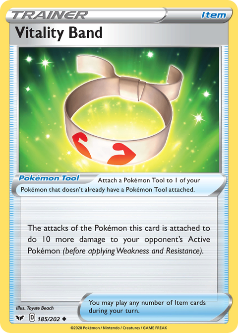 Vitality Band 185 Sword & Shield Pokémon card