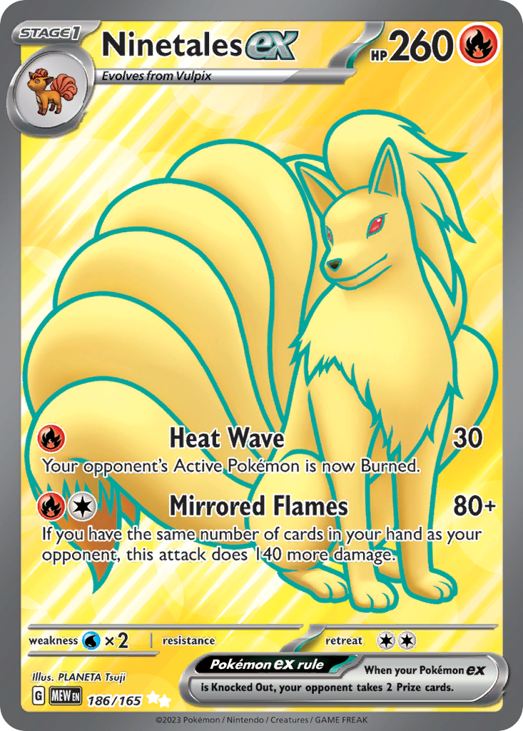 Ninetales ex 186 151 Pokémon card