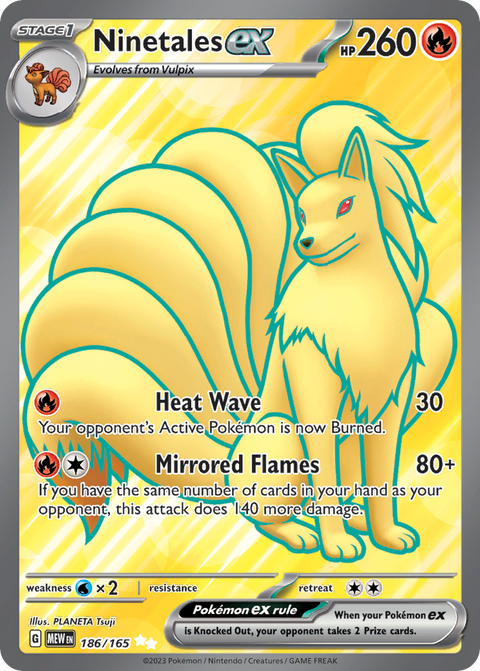 Ninetales ex 186 151 Pokémon card