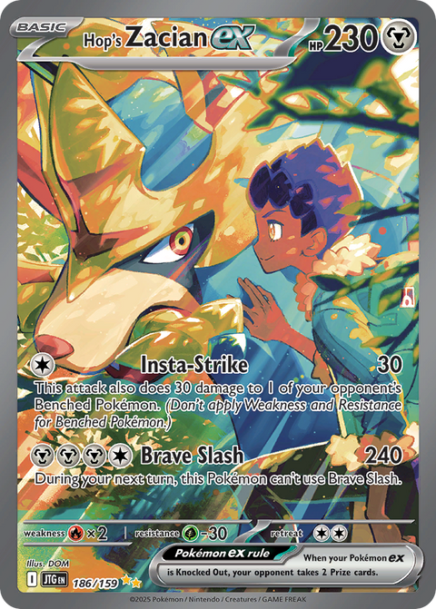 Hop's Zacian ex 186 Journey Together Pokémon card