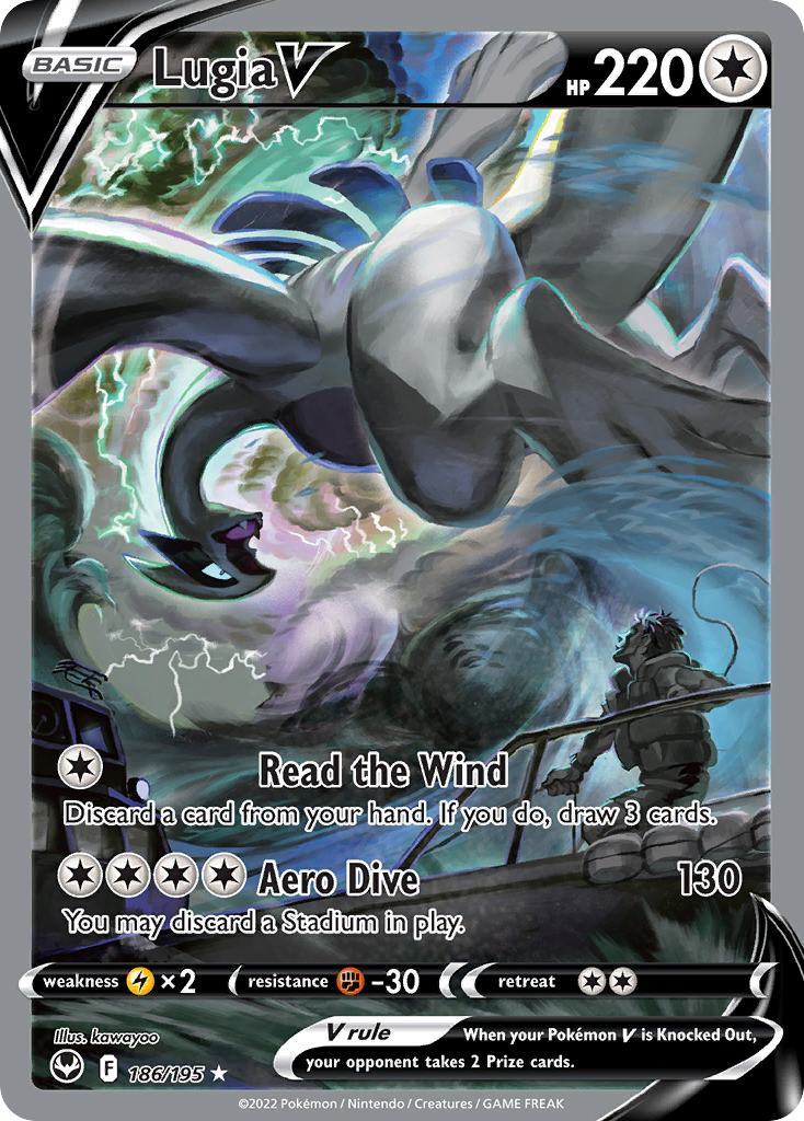 Lugia V 186 Silver Tempest Pokémon card