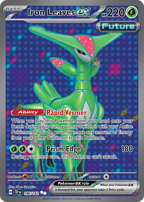 Iron Leaves ex 186 Temporal Forces Pokémon card