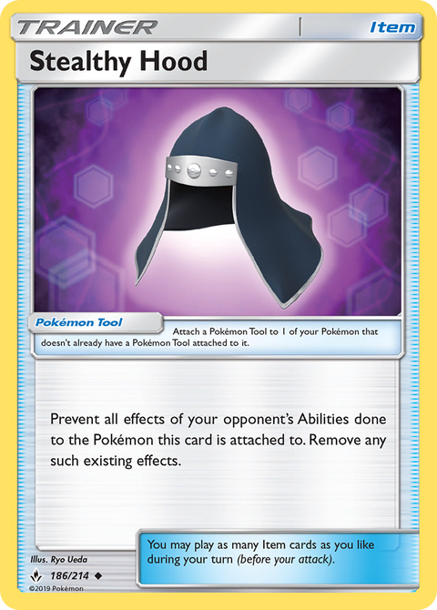 Stealthy Hood 186 Unbroken Bonds Pokémon card