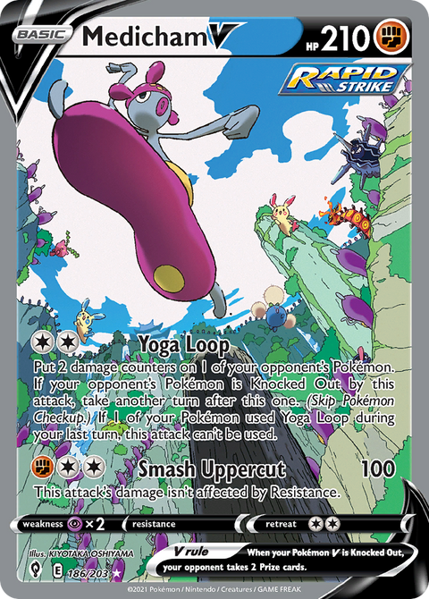 Medicham V 186 Evolving Skies Pokémon card