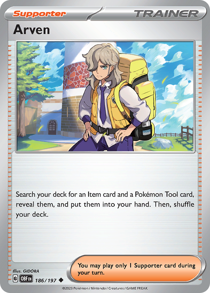 Arven 186 Obsidian Flames Pokémon card
