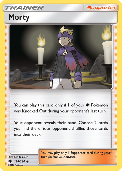 Morty 186 Lost Thunder Pokémon card