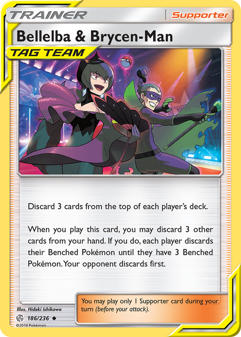 Bellelba & Brycen-Man 186 Cosmic Eclipse Pokémon card