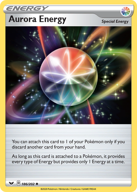 Aurora Energy 186 Sword & Shield Pokémon card