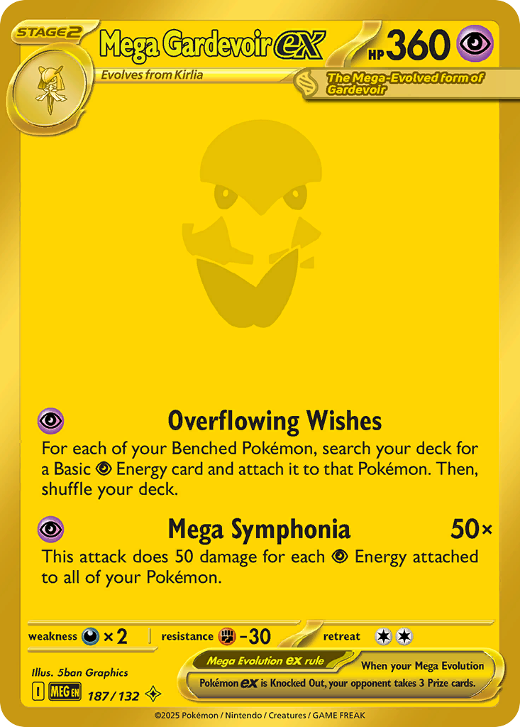 Mega Gardevoir ex 187 Mega Evolution Pokémon card