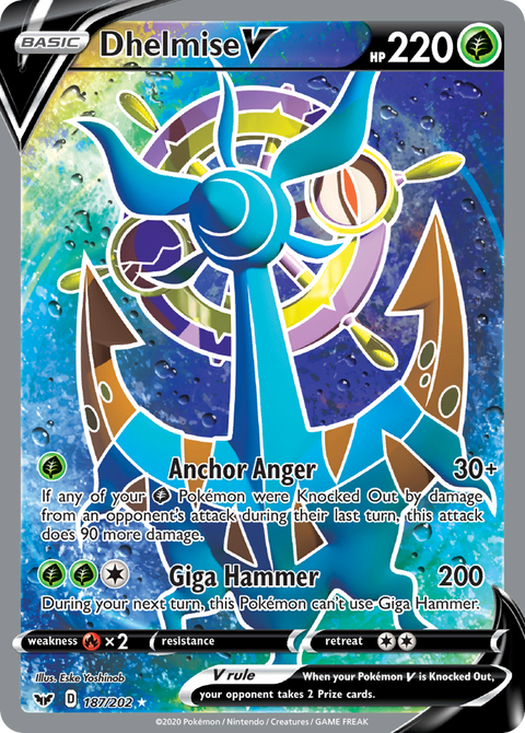 Dhelmise V 187 Sword & Shield Pokémon card