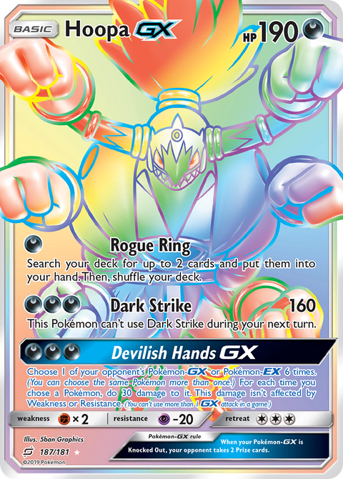 Hoopa-GX 187 Team Up Pokémon card