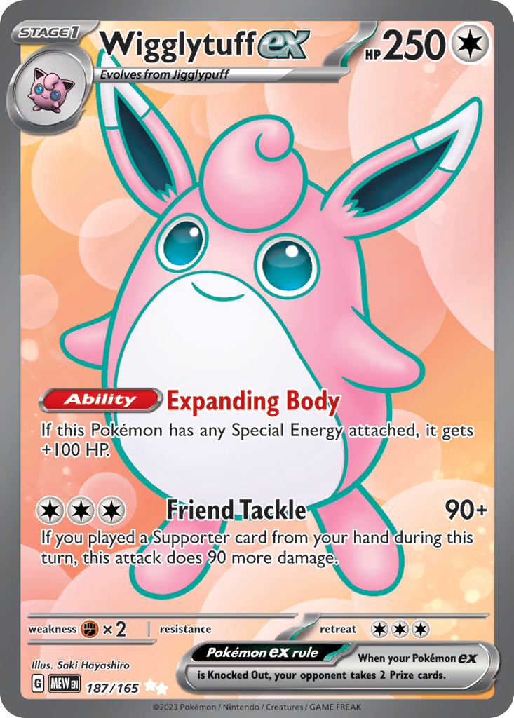 Wigglytuff ex 187 151 Pokémon card